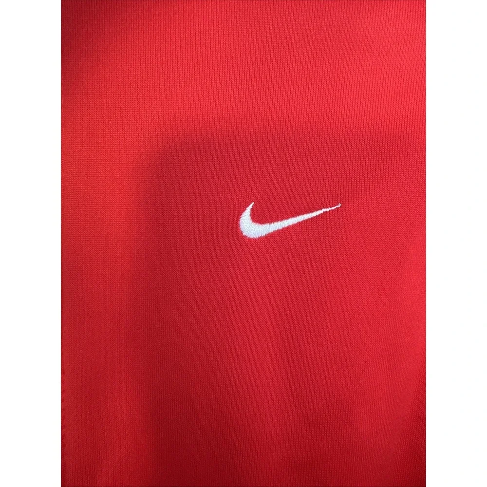 Nike The Athletic Dept Women's Large Red Full Zip Track Jacket White Piping
